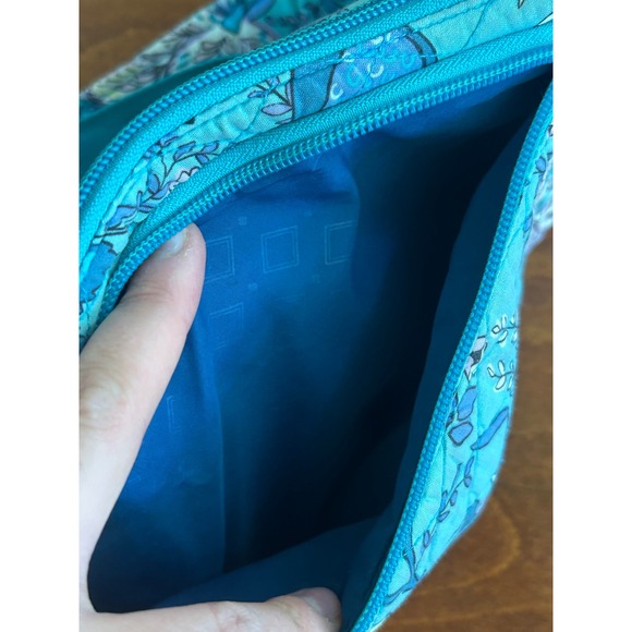 Vera Bradley Quilted Sling Turquoise Floral Peacock Garden Crossbody Bag main image 3